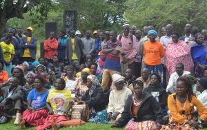 Claimants gathered at the Nairambi Sub County Headquarters
